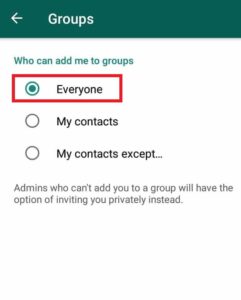 How to stop others from adding you to WhatsApp groups